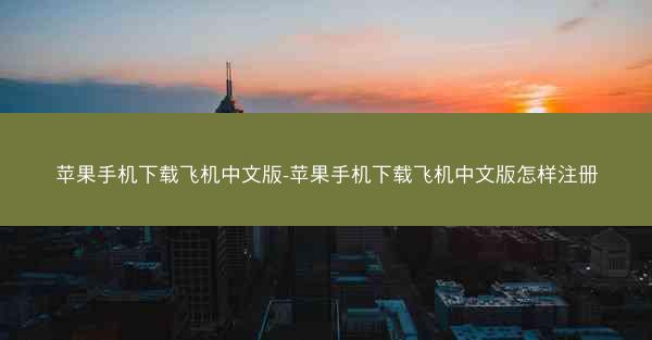 苹果手机下载飞机中文版-苹果手机下载飞机中文版怎样注册
